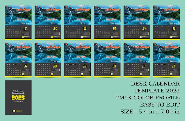 Design de calendário de mesa