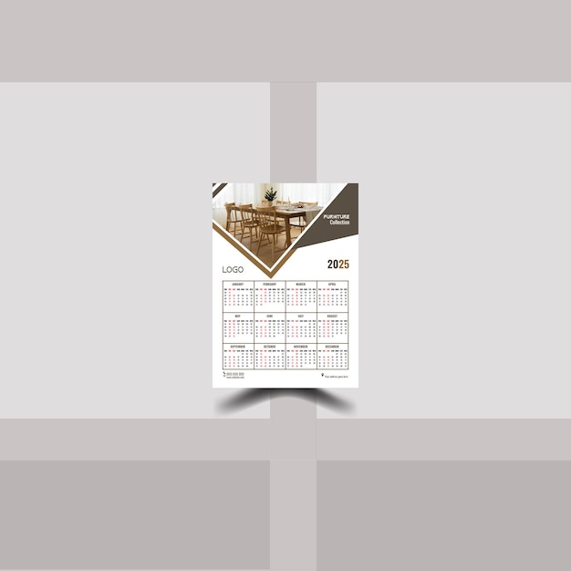 Design de calendário de parede criativo e minimalista