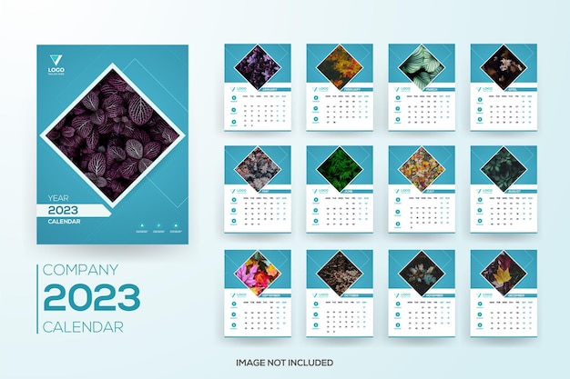 Vetor design de calendário moderno de 2023 e conjunto de modelo de calendário de ano novo.