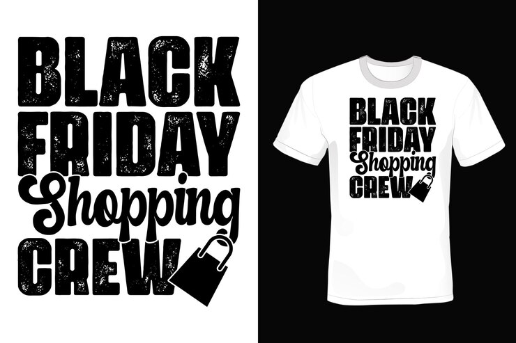 Vetor design de camisa black friday t, tipografia, vintage