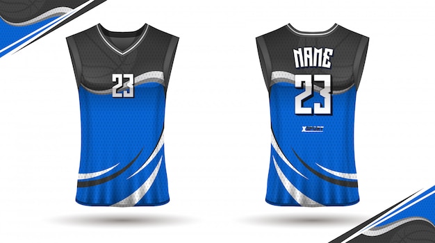 Design de camisa de basquete, frente e verso