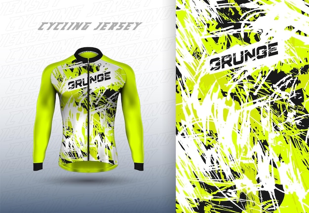 Vetor design de camisa de ciclismo premium vetorial com textura abstrata