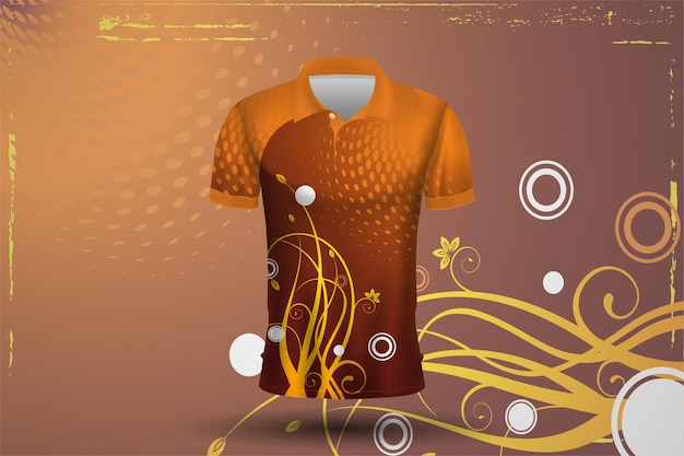 Vetor design de camisa de críquete laranja quente de fogo