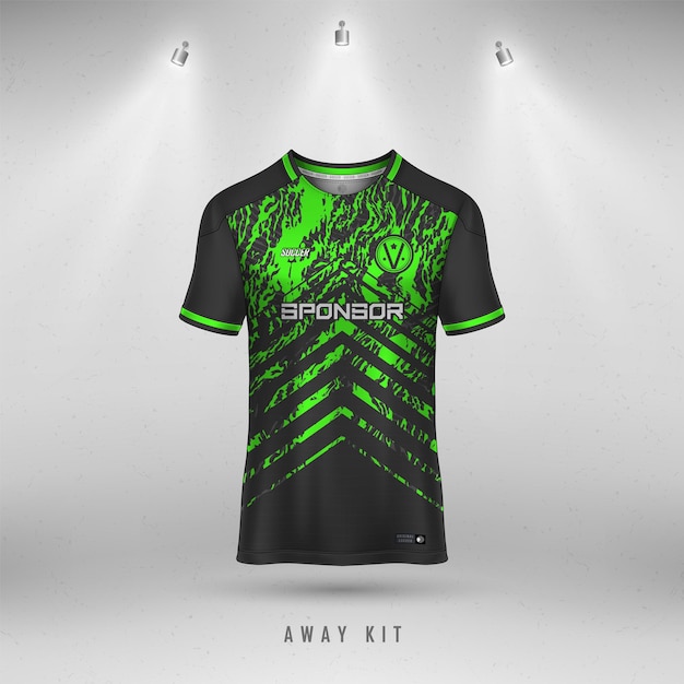 Design de camisa de futebol para sublimação, design de camiseta esportiva