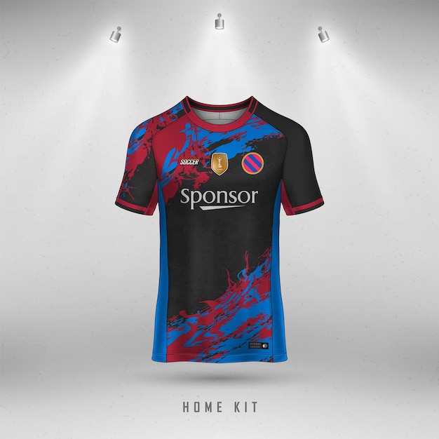 Design de camisa de futebol para sublimação, design de camiseta esportiva