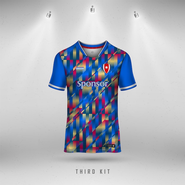 Design de camisa de futebol para sublimação, design de camiseta esportiva