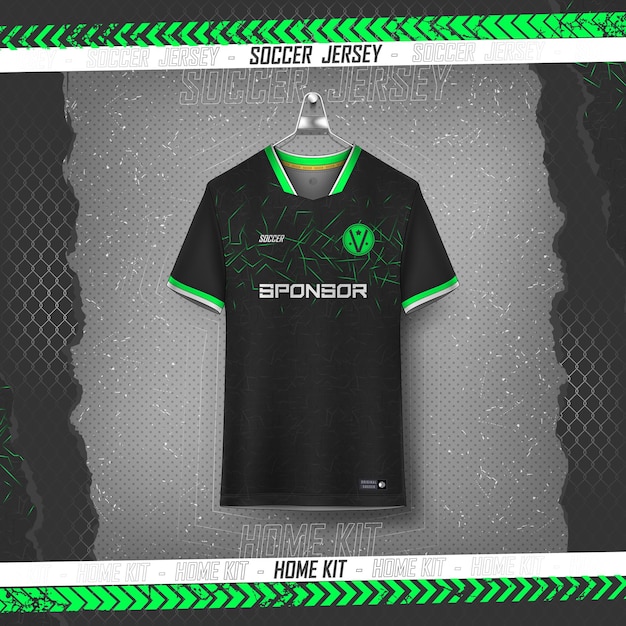 Design de camisa de futebol para sublimação, design de camiseta esportiva