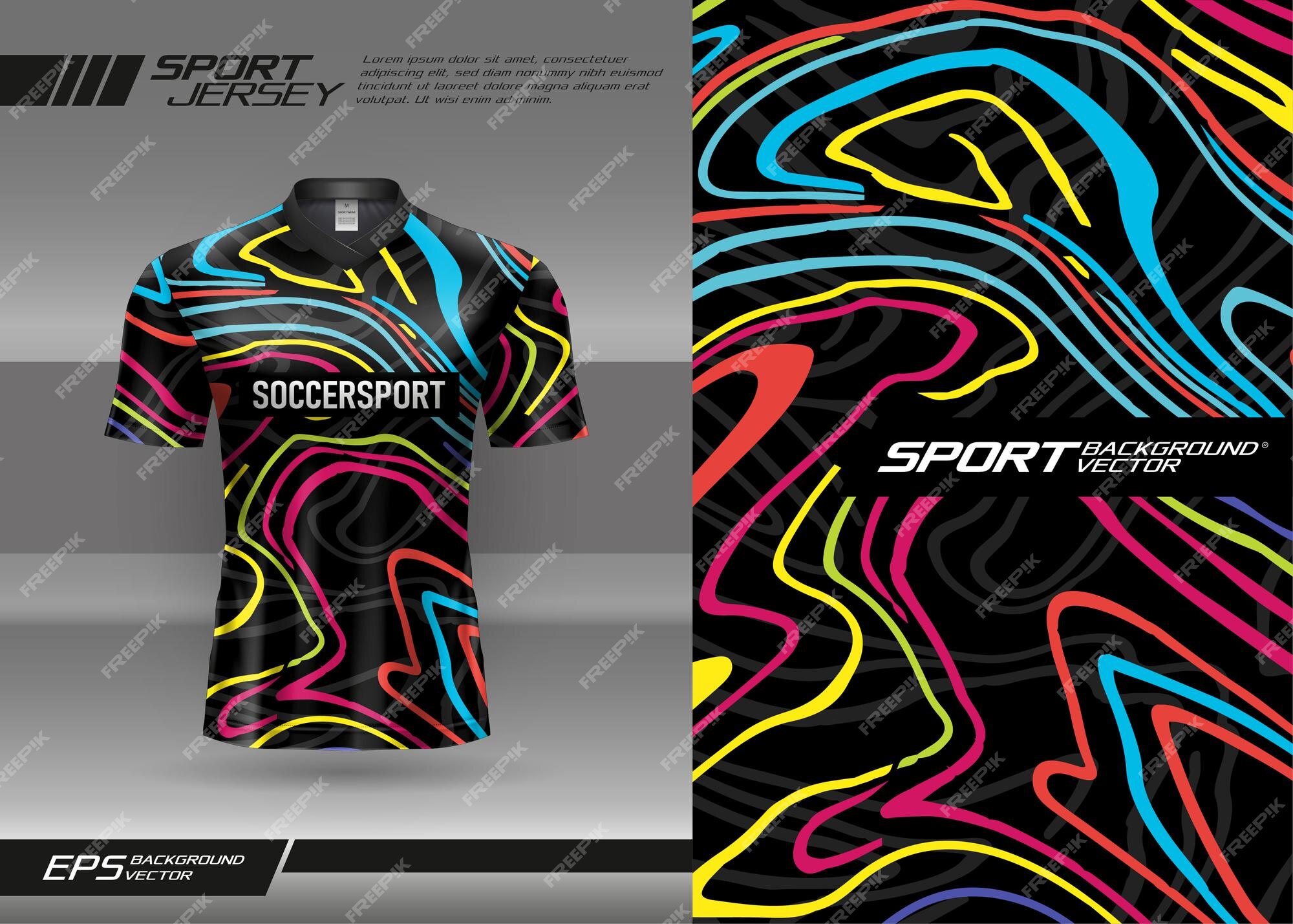 Design de camisa de textura abstrata de esportes de camiseta para corrida,  futebol, jogos, motocross, jogos, ciclismo