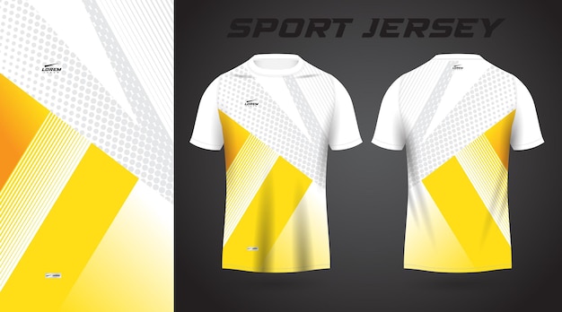 Design de camisa esportiva de camisa amarela