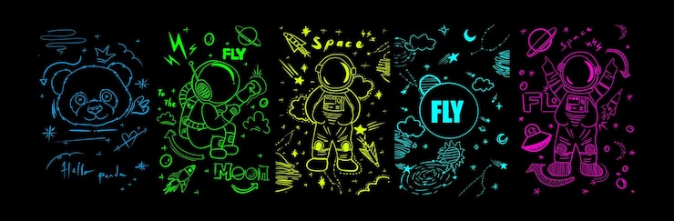 Vetor design de camisa streetwear astronaut sky ilustração colorida vetor