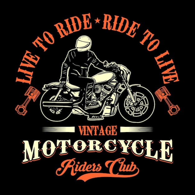 Design de camisa vetorial clássica personalizada para motocicletas