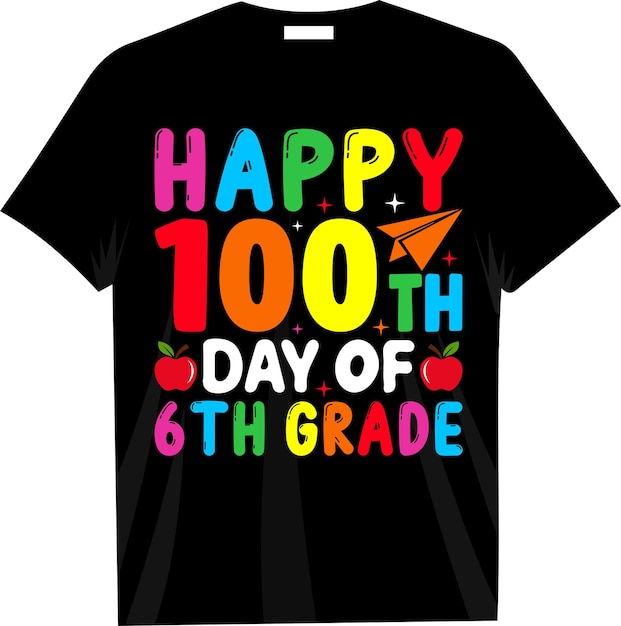 Vetor design de camiseta 100 dias de escola prek