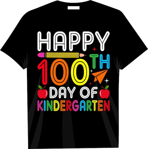 Design de camiseta 100 dias de escola prek