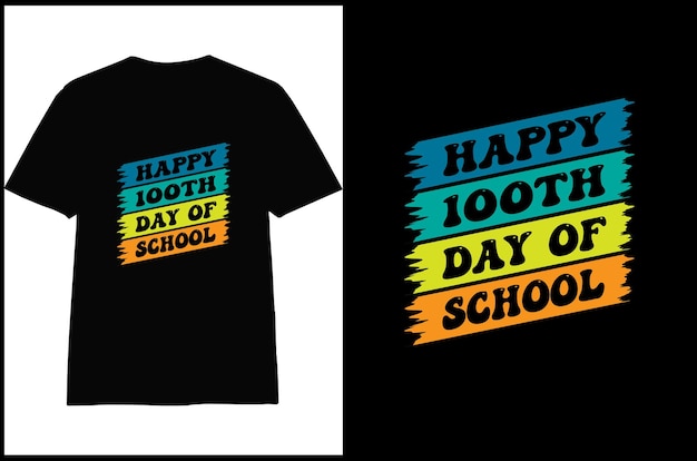 Vetor design de camiseta 100 dias de escola