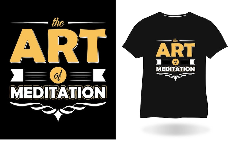 Vetor design de camiseta a arte da meditação