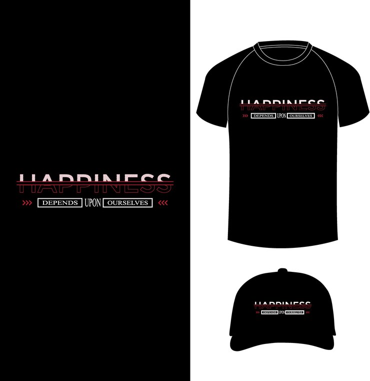 Vetor design de camiseta abstrata de tipografia com maquete de camiseta e boné