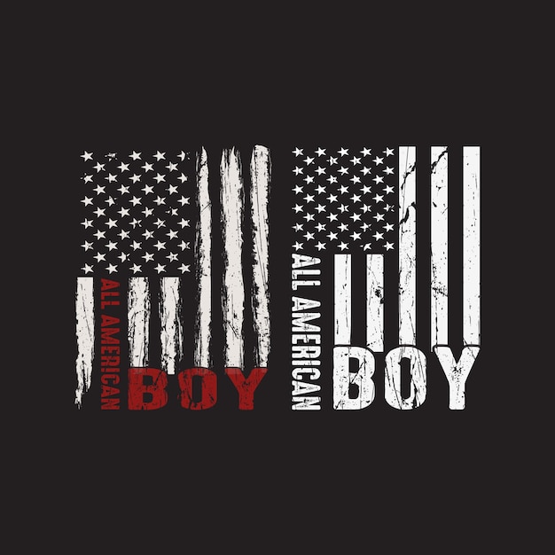 Design de camiseta all american boy