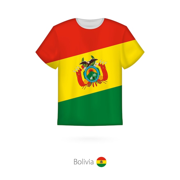 Design de camiseta com a bandeira do modelo de vetor de camiseta da bolívia