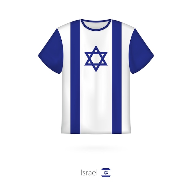 Design de camiseta com a bandeira do modelo de vetor de camiseta de israel