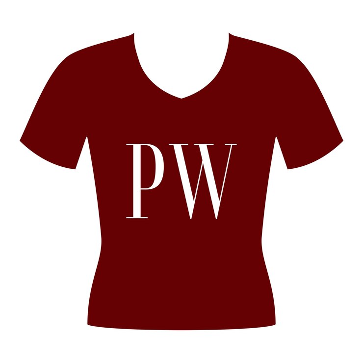 Vetor design de camiseta com alfabeto pw