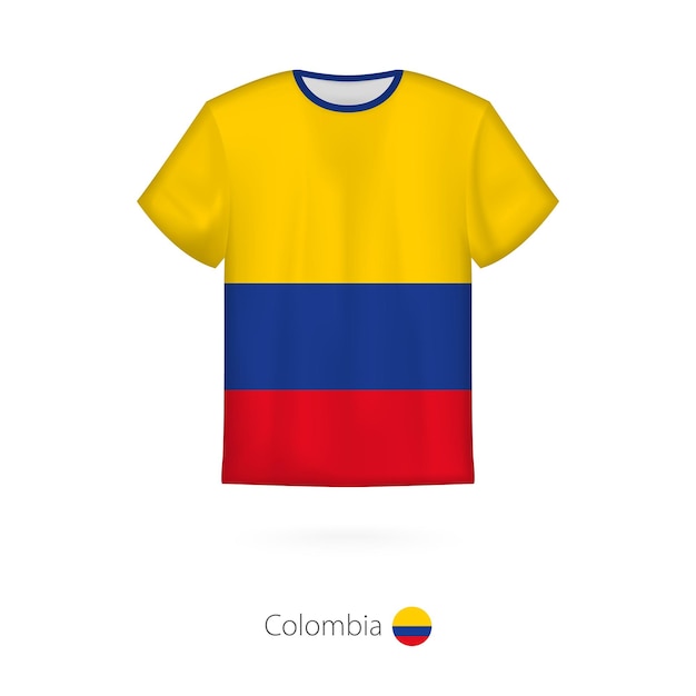 Design de camiseta com bandeira da colômbia modelo de vetor de camiseta