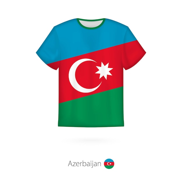 Design de camiseta com bandeira do azerbaijão. modelo de vetor de camiseta.