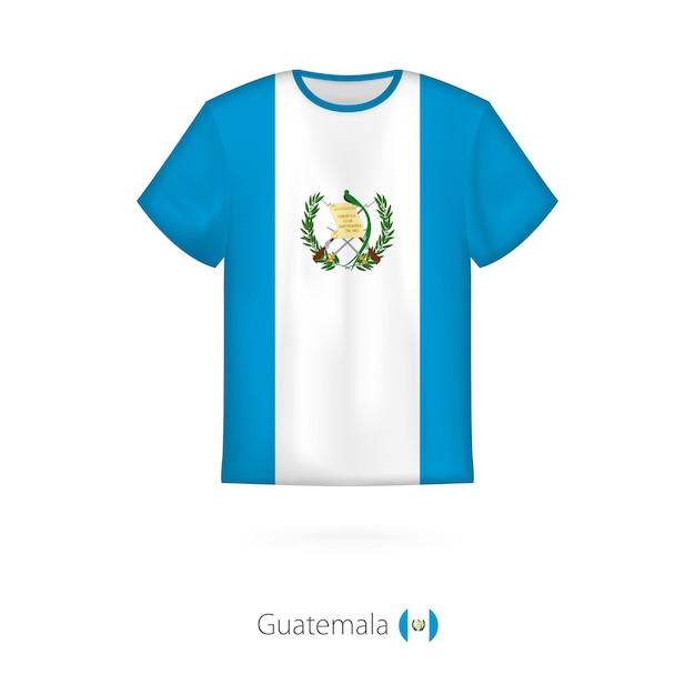 Design de camiseta com bandeira do modelo de vetor de camiseta da guatemala