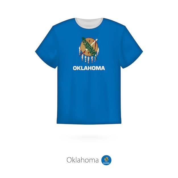 Design de camiseta com bandeira do modelo de vetor de camiseta do estado dos eua de oklahoma