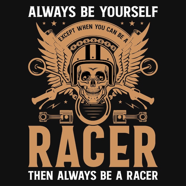 Design de camiseta com gr?ficos vintage de motociclista