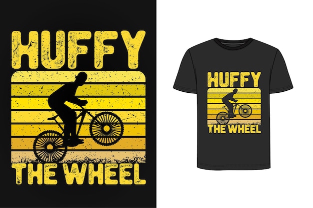 Vetor design de camiseta com ilustração de bicicleta