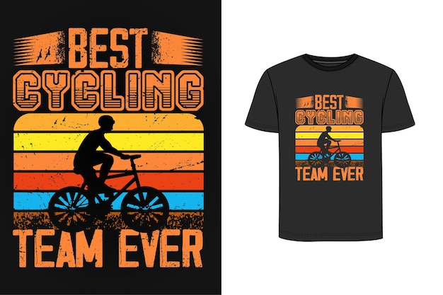 Vetor design de camiseta com ilustração de bicicleta