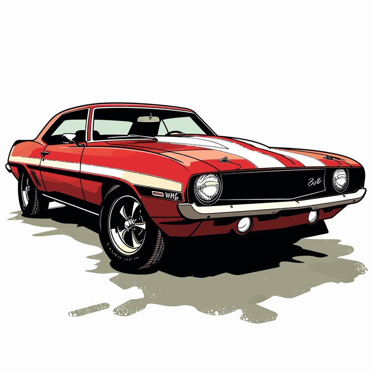 Vetor design de camiseta com ilustração de carro