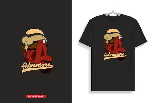 Design de camiseta com ilustrações de scooter