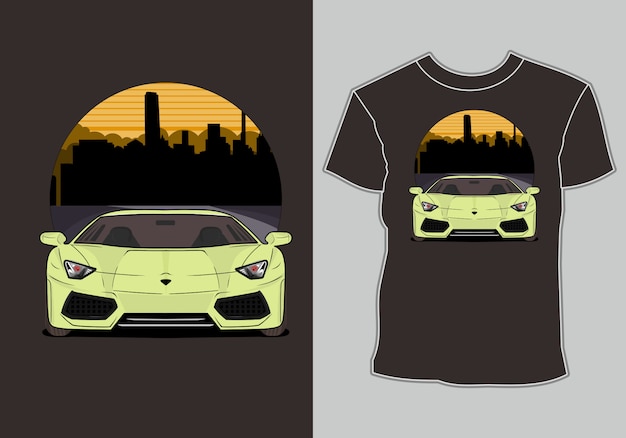 Design de camiseta com tema de carro esportivo moderno, para os amantes de carros esportivos