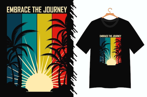 Design de camiseta com vista para a praia