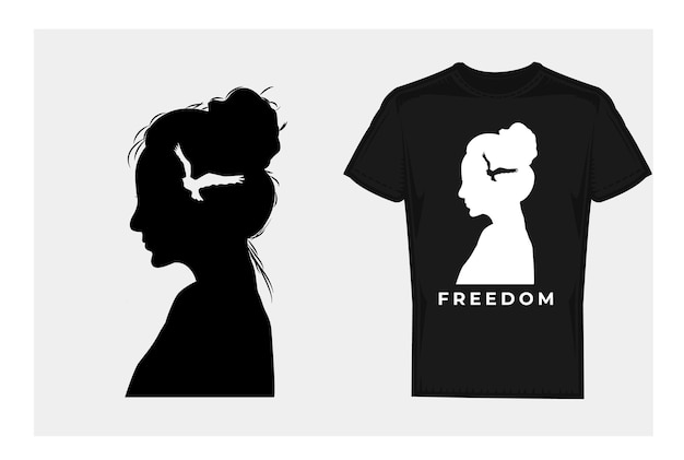 Design de camiseta conceitual de liberdade Vetor Premium