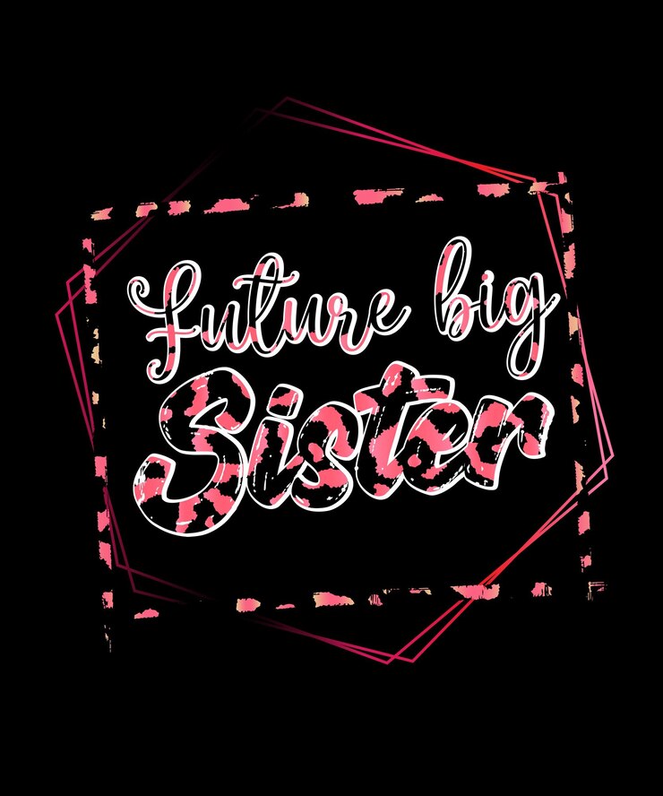 Vetor design de camiseta da futura irmã mais velha design de camiseta da irmã
