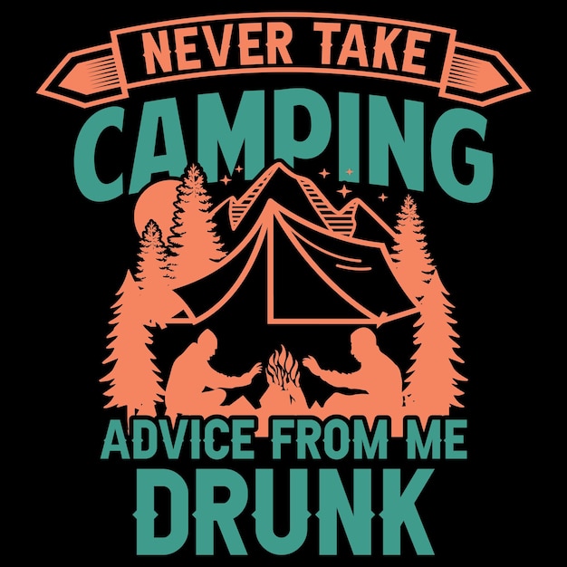 Design de camiseta de acampamento, amante de acampamento, elemento gráfico vetorial