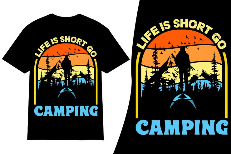 Vetor design de camiseta de acampamento vector de design de camisete de acampamentos retro vintage camper camping tshirt design