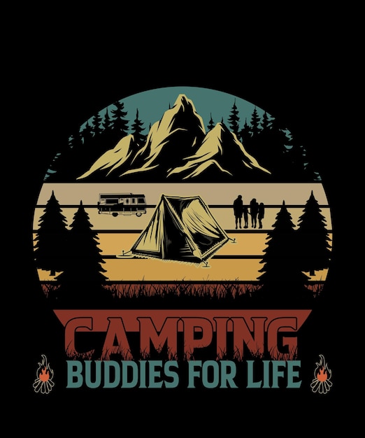 Design de camiseta de acampamento