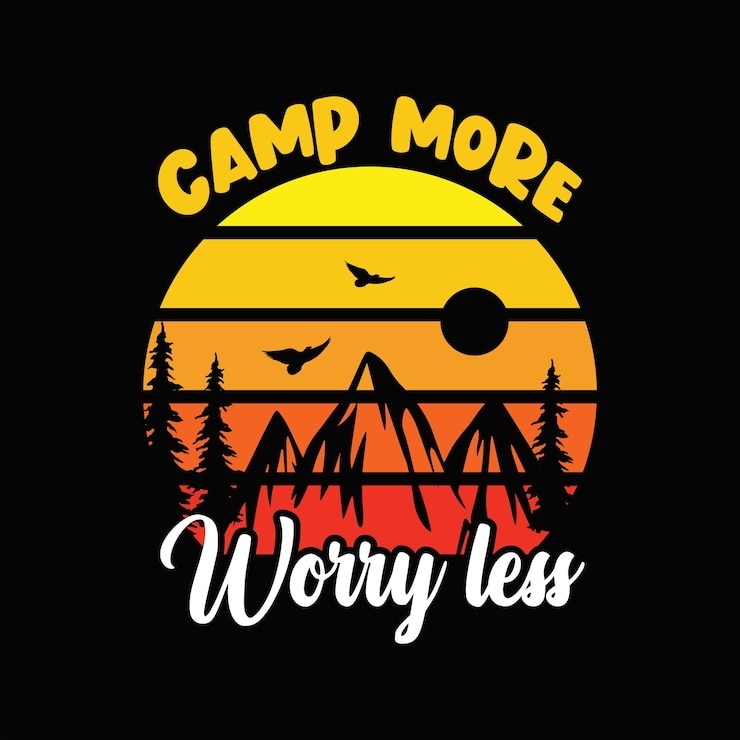 Vetor design de camiseta de acampamento