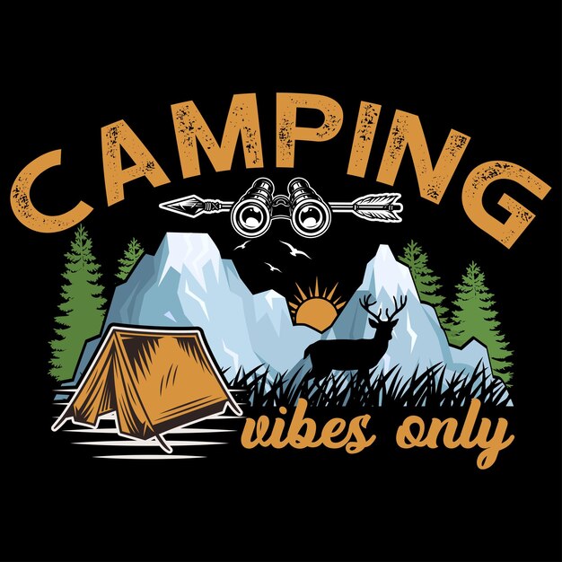Design de camiseta de acampamento