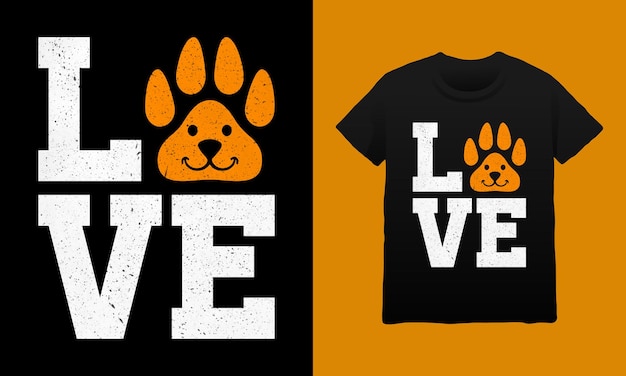 Vetor design de camiseta de amante de cães de amor