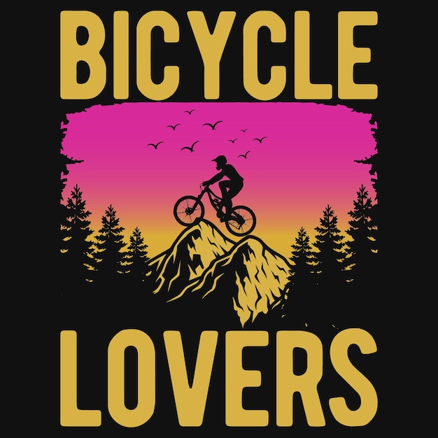 Design de camiseta de amantes de andar de bicicleta de montanha