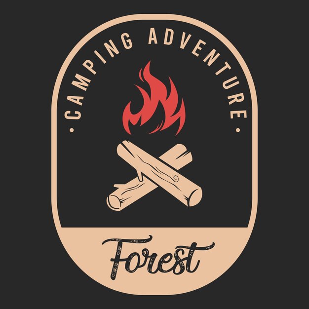 Design de camiseta de aventura vintage Vector montanhas de verão acampamento ao ar livre logotipo distintivo