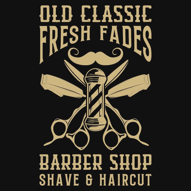 design de camiseta de barbeiro
