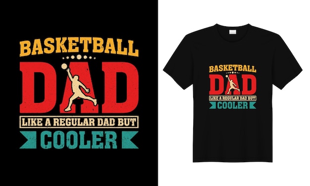 Design de camiseta de basquete vetorial com tipografia vintage