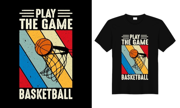 Design de camiseta de basquete vetorial com tipografia vintage