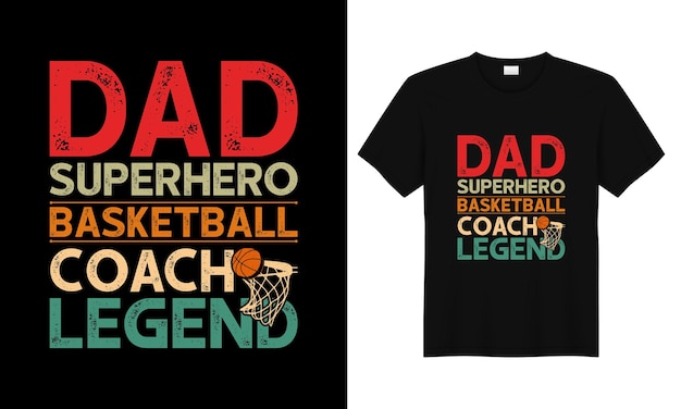 Design de camiseta de basquete vetorial com tipografia vintage