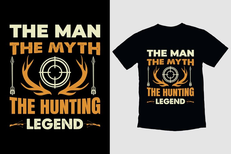 Vetor design de camiseta de caça